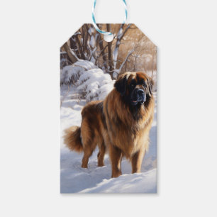 Leonberger lässt es Weihnachten schneien Geschenkanhänger
