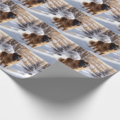 Leonberger lässt es Weihnachten schneien Geschenkpapier (Ecke)