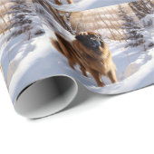 Leonberger lässt es Weihnachten schneien Geschenkpapier (Rolleneckpunkt)