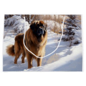 Leonberger lässt es Weihnachten schneien Große Geschenktüte (Vorderseite)