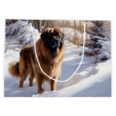 Leonberger lässt es Weihnachten schneien Große Geschenktüte (Rückseite)