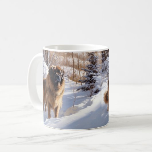 Leonberger lässt es Weihnachten schneien Kaffeetasse (Vorderseite Links)