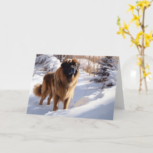 Leonberger lässt es Weihnachten schneien Karte (Gelbe Blume)