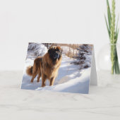 Leonberger lässt es Weihnachten schneien Karte (Vorderseite)