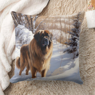Leonberger lässt es Weihnachten schneien Kissen
