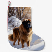 Leonberger lässt es Weihnachten schneien Kleiner Weihnachtsstrumpf (Vorderseite)
