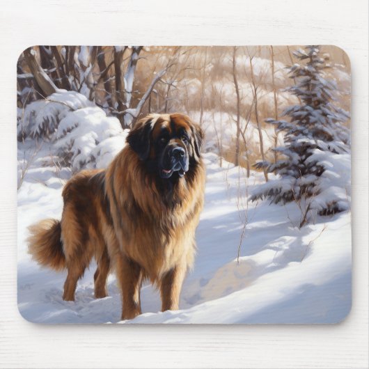 Leonberger lässt es Weihnachten schneien Mousepad (Vorne)