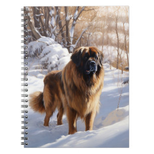 Leonberger lässt es Weihnachten schneien Notizblock