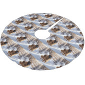 Leonberger lässt es Weihnachten schneien Polyester Weihnachtsbaumdecke (Schrägansicht)