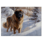 Leonberger lässt es Weihnachten schneien Schneidebrett (Vorderseite)