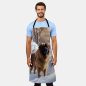 Leonberger lässt es Weihnachten schneien Schürze (Getragen)