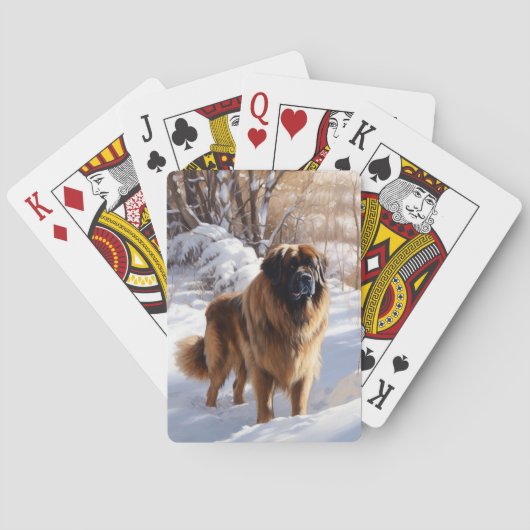Leonberger lässt es Weihnachten schneien Spielkarten (Rückseite)