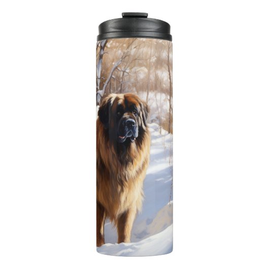 Leonberger lässt es Weihnachten schneien Thermosbecher (Vorderseite)