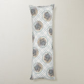 Leonberger Malerei Leo Niedlich Original Haustier  Seitenschläferkissen (Rückseite (Vertikal))