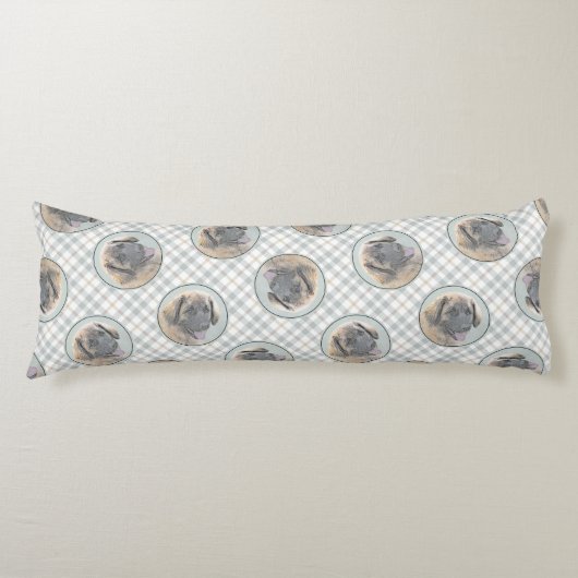 Leonberger Malerei Leo Niedlich Original Haustier Seitenschläferkissen (Vorderseite)