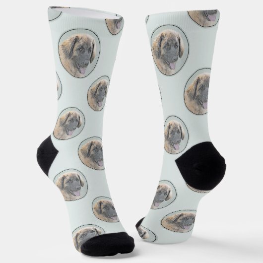 Leonberger Malerei Leo Niedlich Original Haustier Socken (Gewinkelt)