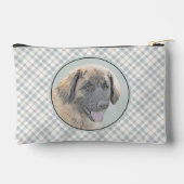 Leonberger Malerei Leo Niedlich Original Haustier Zubehörtasche (Rückseite)