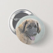 Leonberger Malerei - Niedliche Original Hundeschul Button (Vorne & Hinten)