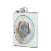Leonberger Malerei - Niedliche Original Hundeschul Flachmann (Links)