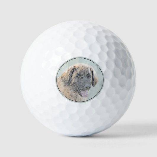 Leonberger Malerei - Niedliche Original Hundeschul Golfball (Vorderseite)