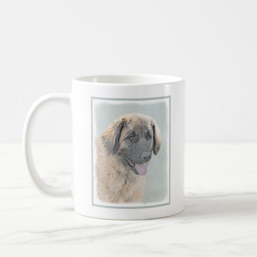 Leonberger Malerei - Niedliche Original Hundeschul Kaffeetasse (Links)