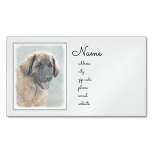 Leonberger Malerei - Niedliche Original Hundeschul Magnetische Visitenkarte
