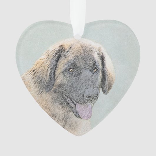Leonberger Malerei - Niedliche Original Hundeschul Ornament (Vorderseite)