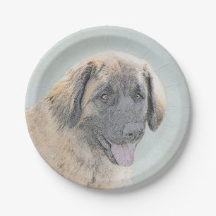 Leonberger Malerei - Niedliche Original Hundeschul Pappteller