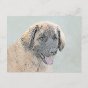 Leonberger Malerei - Niedliche Original Hundeschul Postkarte
