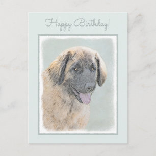 Leonberger Malerei - Niedliche Original Hundeschul Postkarte