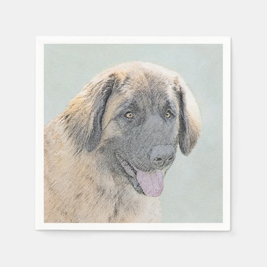 Leonberger Malerei - Niedliche Original Hundeschul Serviette (Vorderseite)