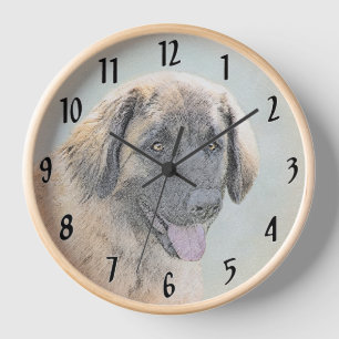 Leonberger Malerei - Süße originelle Hundekunst Uhr