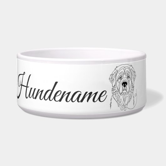 Leonberger Minimalist Line Art personalized bowl Napf (Vorderseite)
