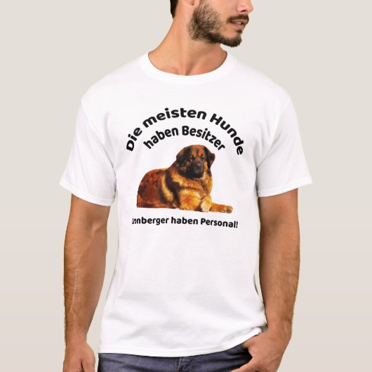 Leonberger mit seinem eigenen Personal T-Shirt (Vorderseite)