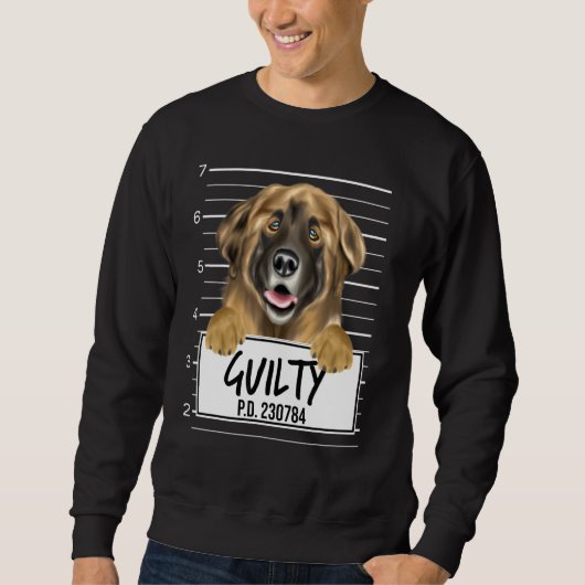 Leonberger-Mugshot-schuldig-Hund Sweatshirt (Vorderseite)