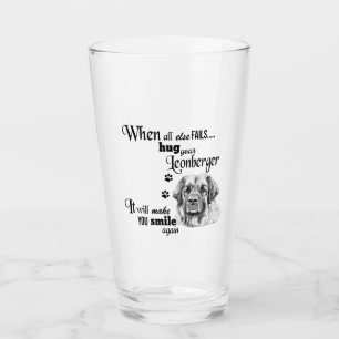 Leonberger niedlicher Hund der modernen Kunst Glas
