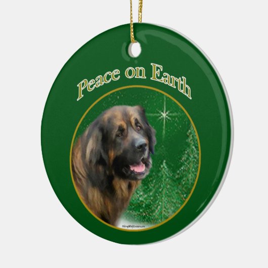 Leonberger Peace Keramik Ornament (Links)