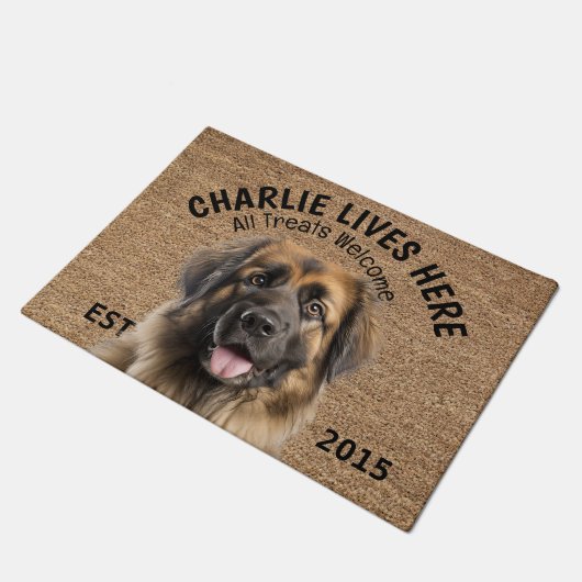 Leonberger Personalisiert Pet Fußmatte (Schrägansicht)