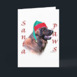 Leonberger Sankt Tatzen Feiertagskarte<br><div class="desc">Ihr Liebling Weihnachtshund spielt Weihnachtsmann ~ oder Sankt-Tatzen. Dieser Spaßentwurf von HUNDEZUCHTVERBAND-Hundezucht,  Draht Leonberger,  macht ein einzigartiges Weihnachtsgeschenk auf einem T - Shirt,  einer Verzierung,  einer Grußkarte,  einer Tasse,  einem Aufkleber und viel,  viel mehr!</div>