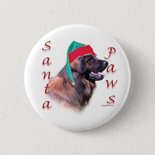 Leonberger Santa Paws Button (Vorderseite)