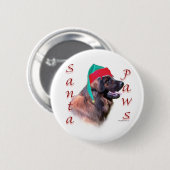 Leonberger Santa Paws Button (Vorne & Hinten)