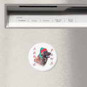 Leonberger Santa Paws Magnet (In Situ (Geschirrspüler))