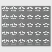 Leonberger-Silhouetten-Paar mit Text Geschenkpapier (Flach)
