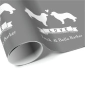 Leonberger-Silhouetten-Paar mit Text Geschenkpapier (Rolleneckpunkt)