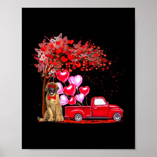 Leonberger Sunglasses Hearts Tree Lieferwagen Truc Poster (Vorne)