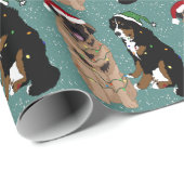 Leonberger und Bernese Mountain Dog Weihnachten Geschenkpapier (Rolleneckpunkt)