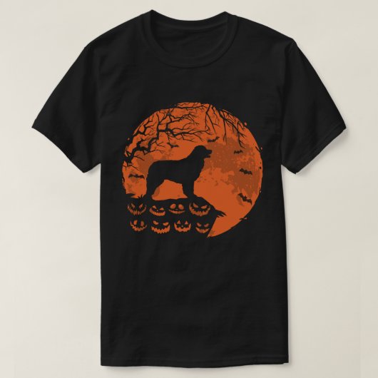 Leonberger und Moon Halloween Hund Lover Geschenk T-Shirt (Design vorne)