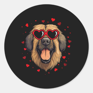 Leonberger Valentinsherz Süße Hunde Liebhaber Runder Aufkleber