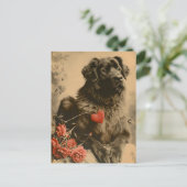 Leonberger Valentinstag Vintag Postkarte (Stehend Vorderseite)