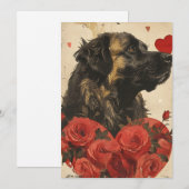 Leonberger Vintag Valentinstag Feiertagskarte (Vorne/Hinten)